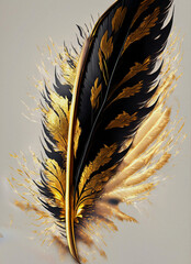 Oil painting,Golden feather of the firebird.
