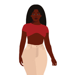 Young stylish black woman in elegant style vector