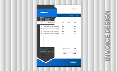 Attractive and unique invoice design for business