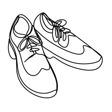 recommend clip art: Wedding shoes for groom one line art drawing 