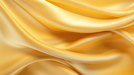 Close-up of fluid gold satin fabric, illustrating a smooth and luxurious drapery texture.