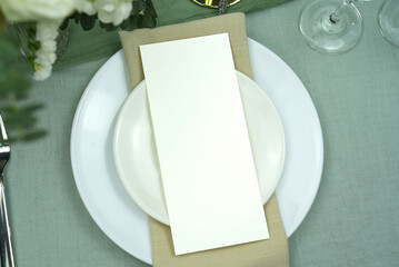 Mockup white blank space card, for Menu, Flyer, invitation. with clipping path