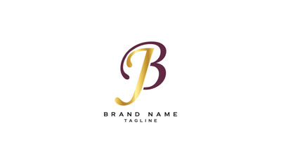 Fototapeta premium JB, BJ, Abstract initial monogram letter alphabet logo design