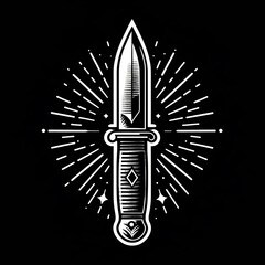 illustration vintage logo design knife meal 