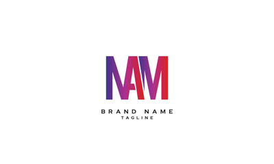 NAM, NMA, ANM, AMN, MAN, MNA, Abstract initial monogram letter alphabet logo design