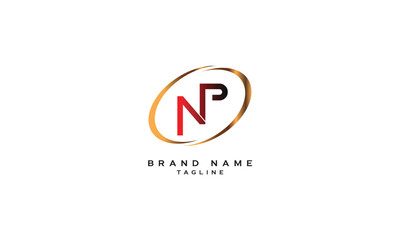 NP, PN, Abstract initial monogram letter alphabet logo design