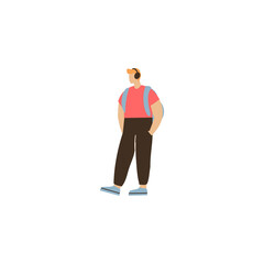 Obraz premium pose of a holiday person wearing orange clothes person