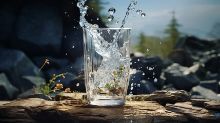 Clean water pours into a glass