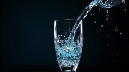 Clean water pours into a glass
