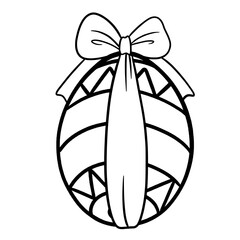 Easter eggs with bow line  art