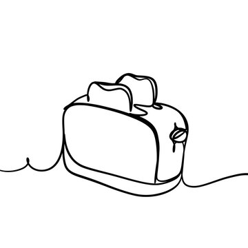 recommend clip art: Toaster with bread one line art