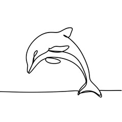 Dolphin one line drawing 