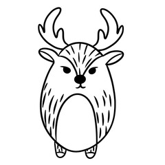 Cute raindeer line art