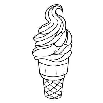 recommend clip art: Ice cream cone one line drawing 