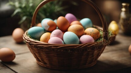 Fototapeta na wymiar Easter egg basket