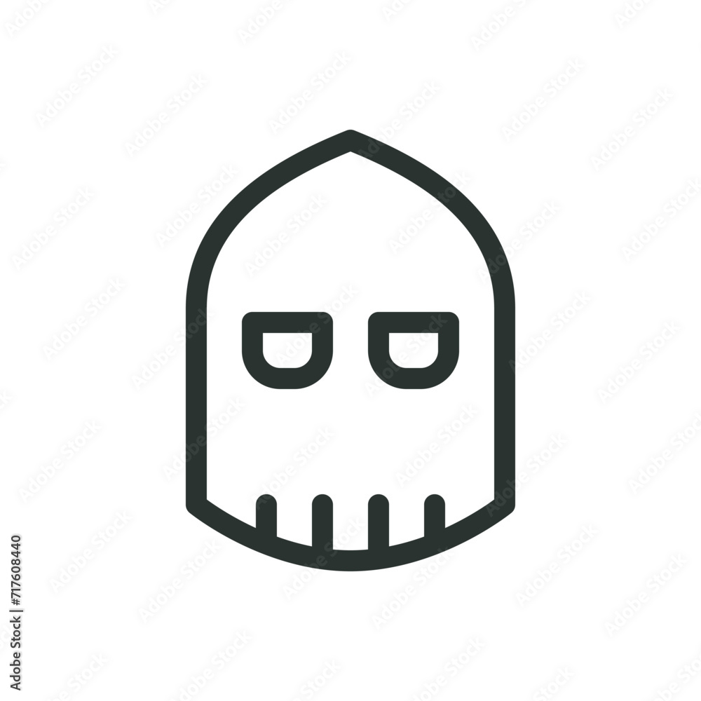 Poster medieval executor isolated icon, executioner hood vector symbol with editable stroke