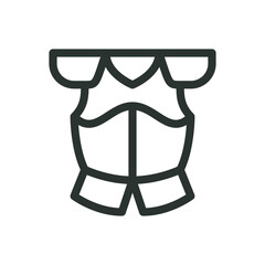 Breastplate isolated icon, medieval heavy armor vector symbol with editable stroke