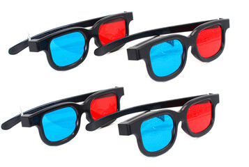 Anaglyph 3D glasses image with selective focus