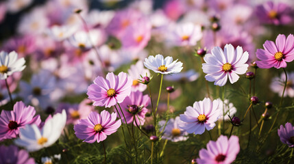 Cosmos are daisy like flowers symbolizing simplicity