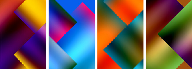 Colorful metal square abstract poster backgrounds