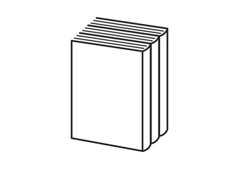 立てて並べてある本の白黒イラスト　Black and white illustration of books lined up vertically