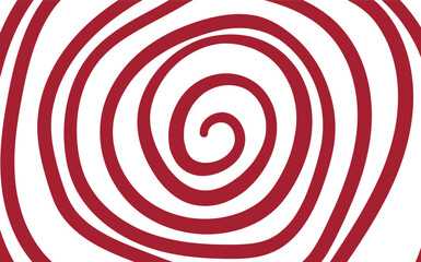 Abstract red and white candy spiral background. Pattern design for banner, cover, flyer, postcard, poster, other. Round lollipop vector illustration