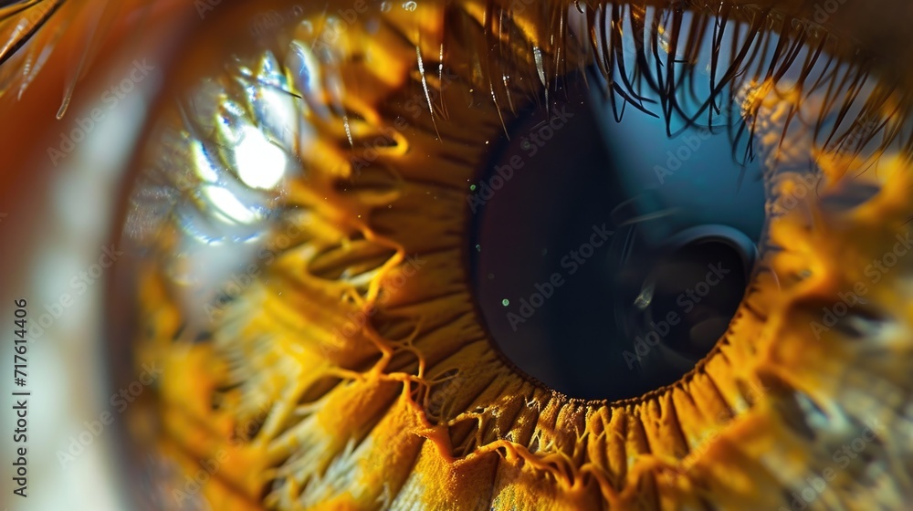 Poster a close up view of a yellow eye. this image can be used for various purposes