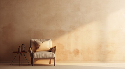 Empty texture beige wall with sunlight and classic