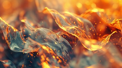 Burning birch leaves, close-up, sunlit warmth meets frost's touch: hot and cold flow. - obrazy, fototapety, plakaty