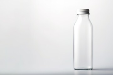 a clear plastic drink bottle with a black lid in the photo on a black background can be used for mockups and more. generative AI