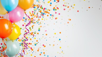 Festive Frame for Celebratory Moments: Carnival and Birthday Party Ambiance Captured with Balloons, Streamers, and Confetti, Creating a Lively and Joyful Party Atmosphere