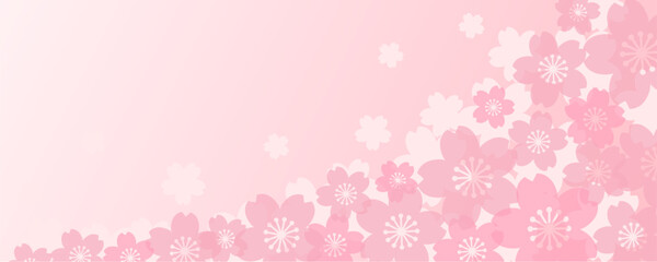 ピンクのパステル調の桜模様の背景素材のベクターイラスト