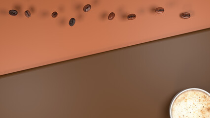 coffee, abstract background, minimalism, 3D rendering