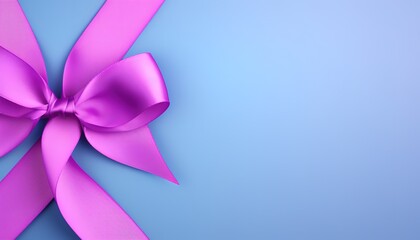 pink bow on a blue background