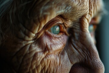 A detailed close-up of an older woman's eye. Perfect for illustrating the effects of aging or capturing emotions and experiences.
