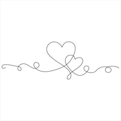 
Continuous one line drawing of heart and love sign line art drawing vector illustration