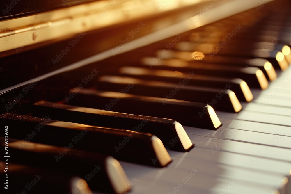 Poster close up view of piano keys. perfect for music-related designs and concepts