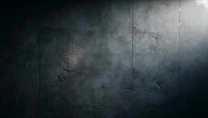 Black wall texture rough background dark . concrete floor.
Generative AI. - obrazy, fototapety, plakaty
