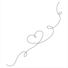 
Continuous one line drawing of heart and love sign line art drawing vector illustration