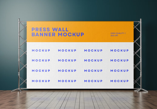 Press Wall Banner Mockup Generated with AI