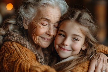 Warm Embrace: A Mother-Daughter Moment During the Cold Winter Months Generative AI