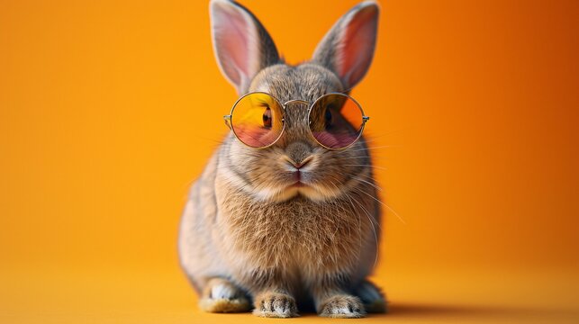 Bunny in Sunglasses: A Cool and Trendy Easter Photo Generative AI