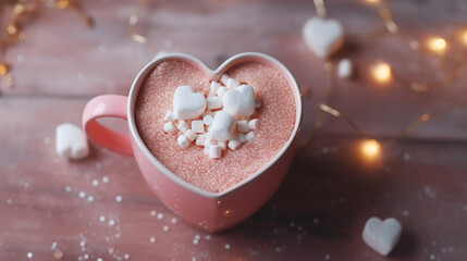 Obraz na płótnie Canvas Hot cocoa bomb topped with marshmallow. Handmade
