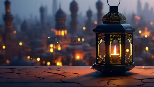lantern ramadan in the night background