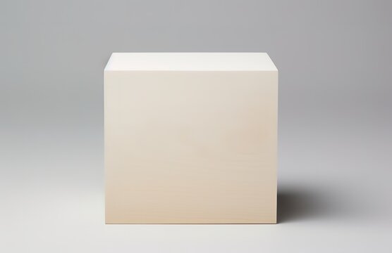 A box made of white paper, in the photo on a wooden table. generative AI