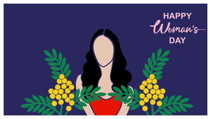 International Women s Day woman history concept background, banner, placard, card, and poster design template with text inscription and standard color. vector