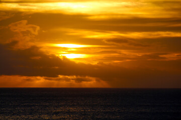 Fototapeta premium Sunset on Rapa Nui-Easter Island, Chile, South America, Chile