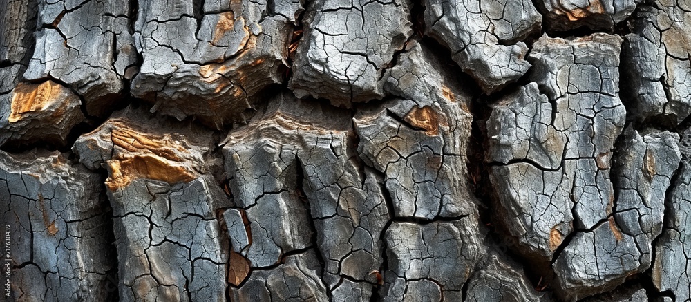 Aufkleber distinctive patterns are formed by the cracking bark of ancient trees.