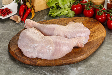 Raw chicken leg foe cooking