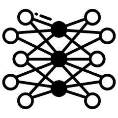 Network connection glyph and line vector illustration